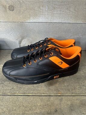 BSI 582 Bowling Shoes Mens Size 8 Sport Black/Orange Lightweight Plush Insole
